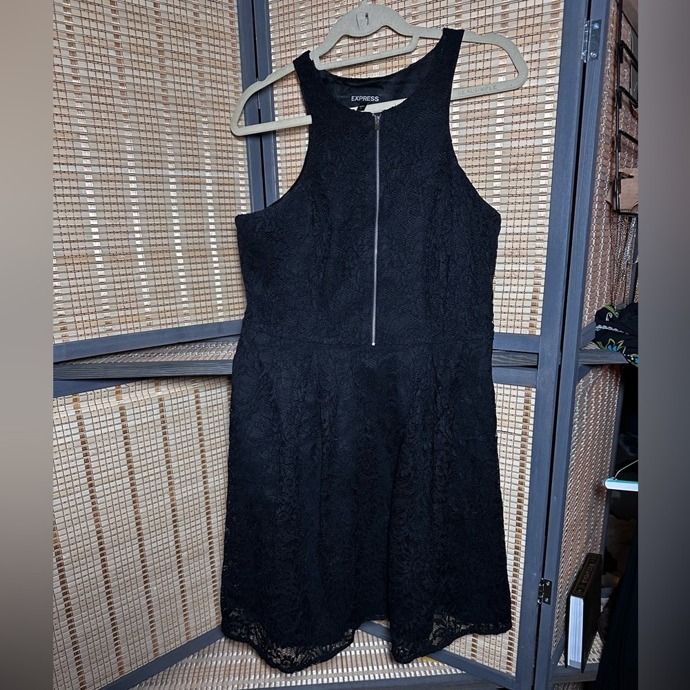 Express Black Lace Cut-out High Neck Dress (LBD)